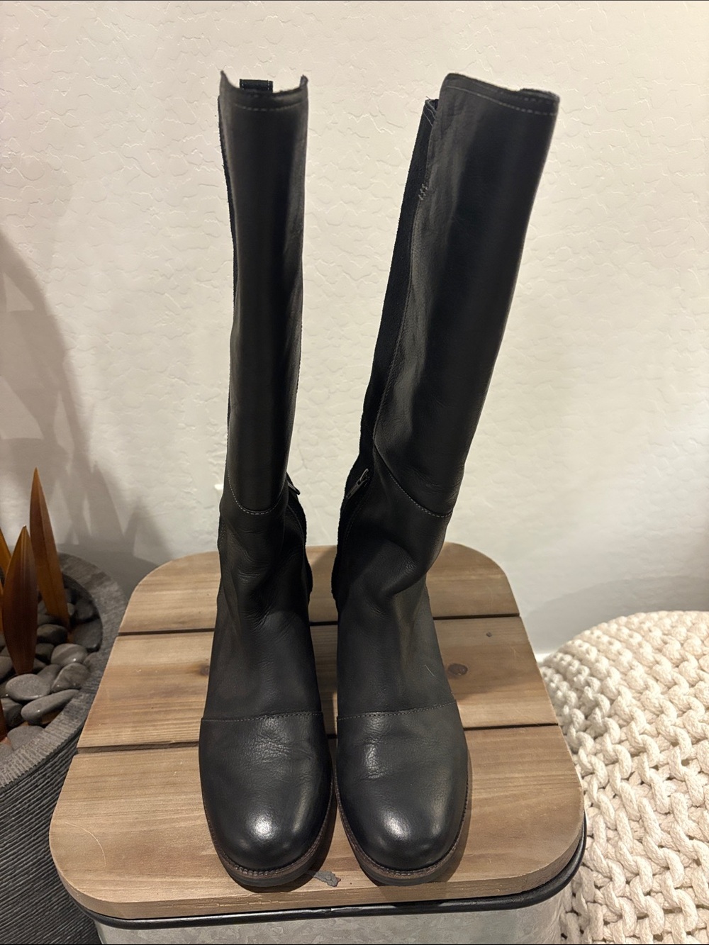 Sorel Black Over-the-Knee Leather Boots